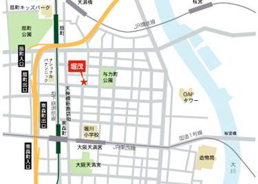 堀茂食糧商事までの略地図